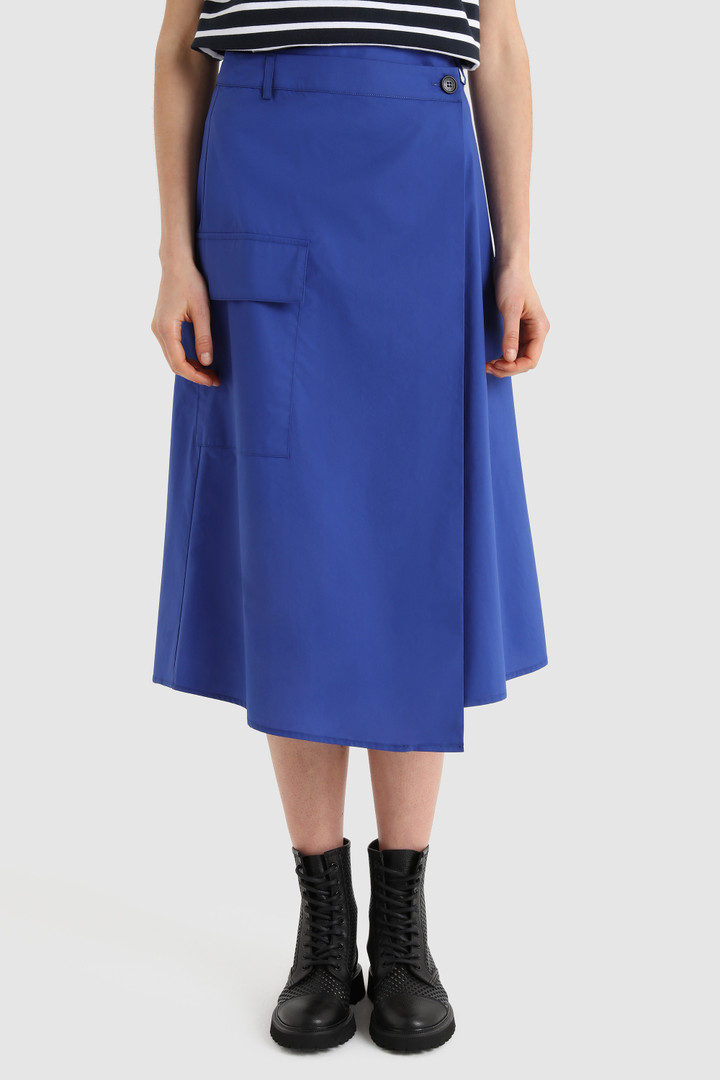 Wickelrock aus Baumwollpopeline Blau | Woolrich