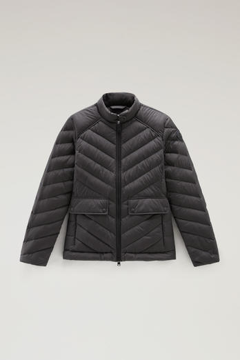 Short Padded Jacket with Chevron Quilting Black | Woolrich