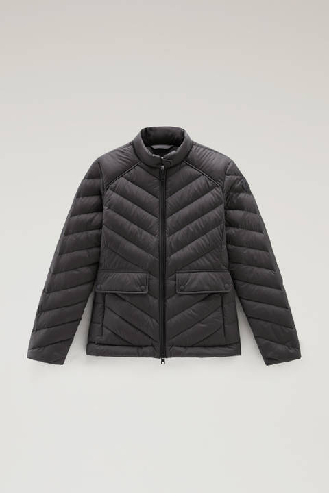 Short Padded Jacket with Chevron Quilting Black photo 2 | Woolrich