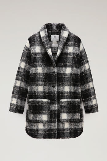 Wool Blend Gentry Check Coat Black | Woolrich