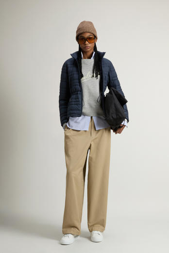 Padded Microfiber Jacket Blue | Woolrich