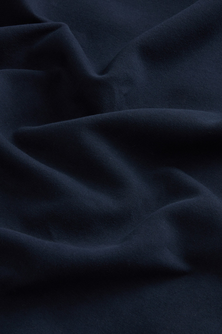 Sweat-shirt zippé à col montant en interlock de coton mélangé avec logo Bleu photo 6 | Woolrich