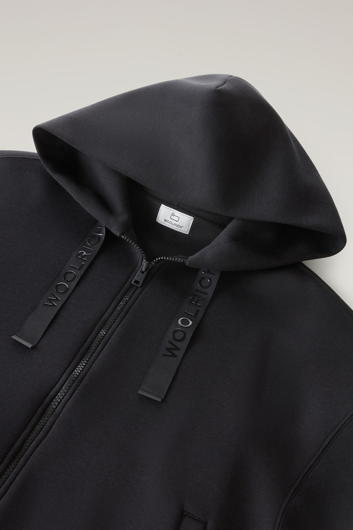 Full-zip Hoodie in Mixed Cotton Black photo 2 | Woolrich