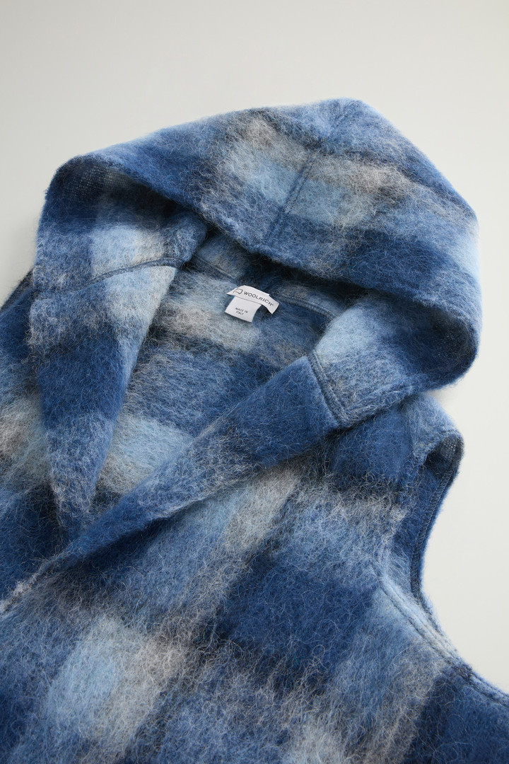 Umhängeschal mit Kapuze aus Alpaka, Mohair und Schurwolle Blau photo 2 | Woolrich