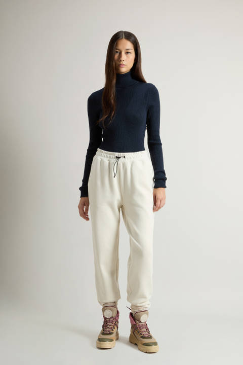 Cotton Blend Fleece Pants White | Woolrich