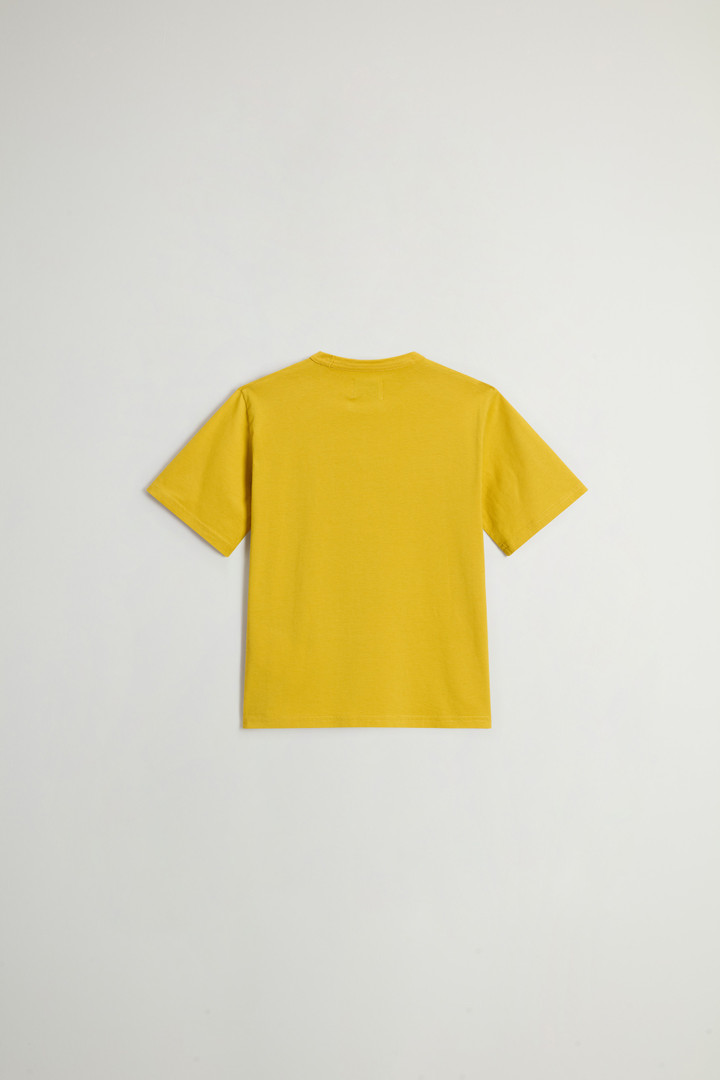 Boys’ T-shirt in Pure Cotton with Logo Printed on The Chest Yellow photo 2 | Woolrich