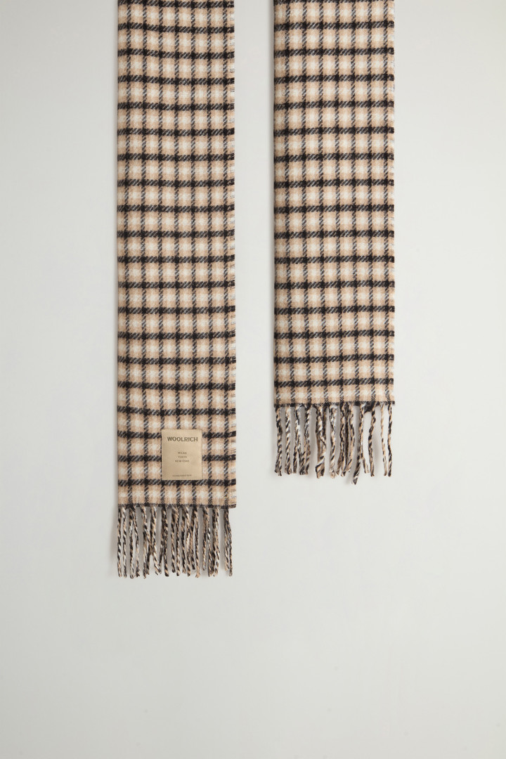 Pure Wool Jacquard Check Scarf Beige photo 2 | Woolrich