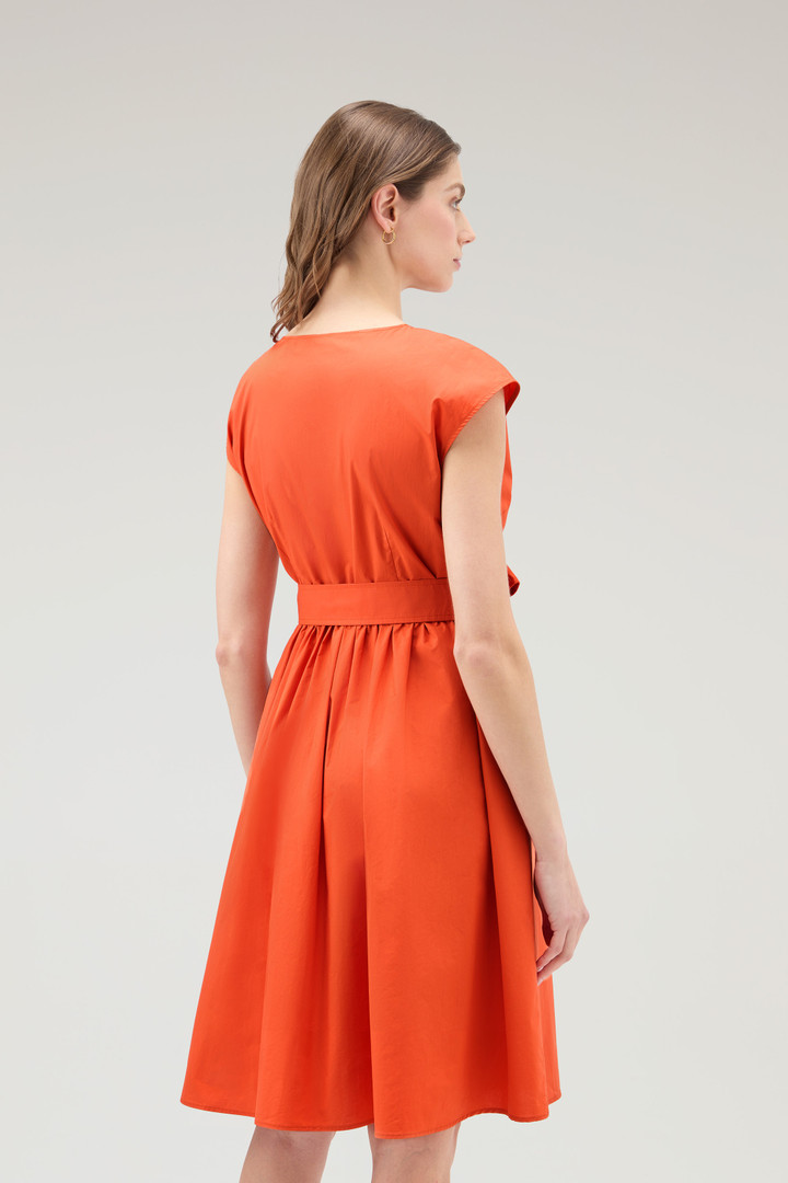 Short Dress in Pure Cotton Poplin Orange photo 3 | Woolrich