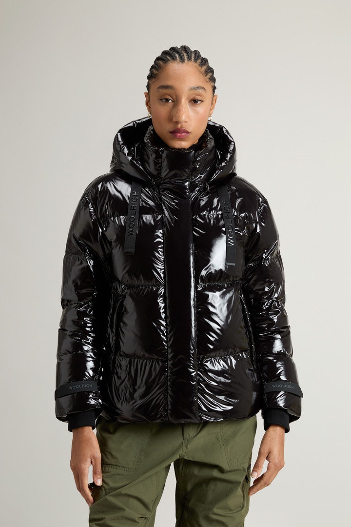 Short Quilted Parka in Glossy Nylon Black photo 1 | Woolrich