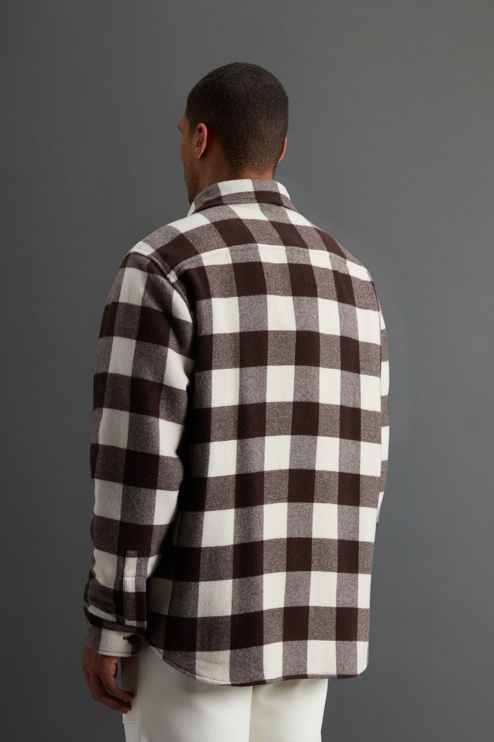 Check Overshirt in Pure Cashmere by Todd Snyder Brown photo 3 | Woolrich