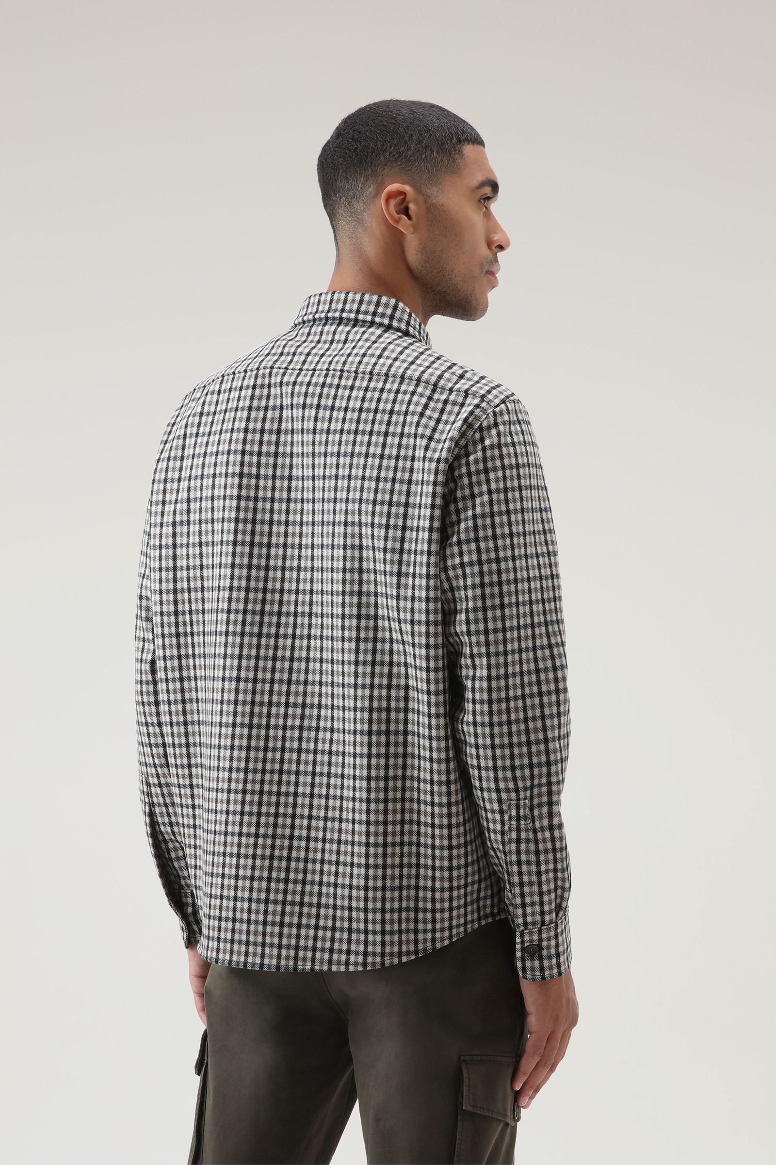 Wool Blend Oxbow Flannel Overshirt - Made in USA Beige photo 3 | Woolrich
