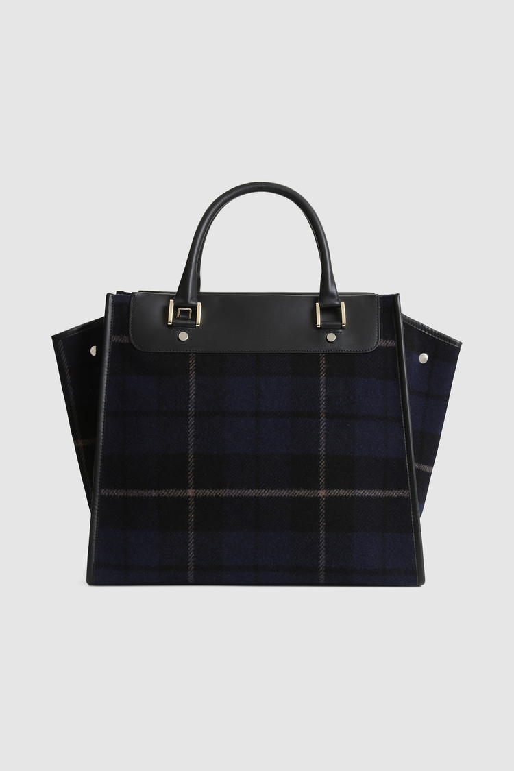 Sac fourre-tout surdimensionné en laine avec motif à carreaux