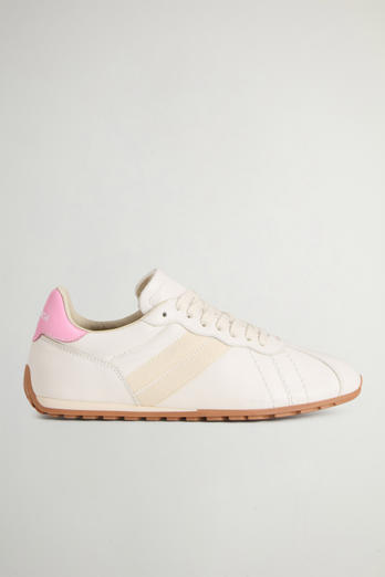 Flat Sneakers aus Kalbsleder mit Seitenstreifen Weiß photo 1 | Woolrich