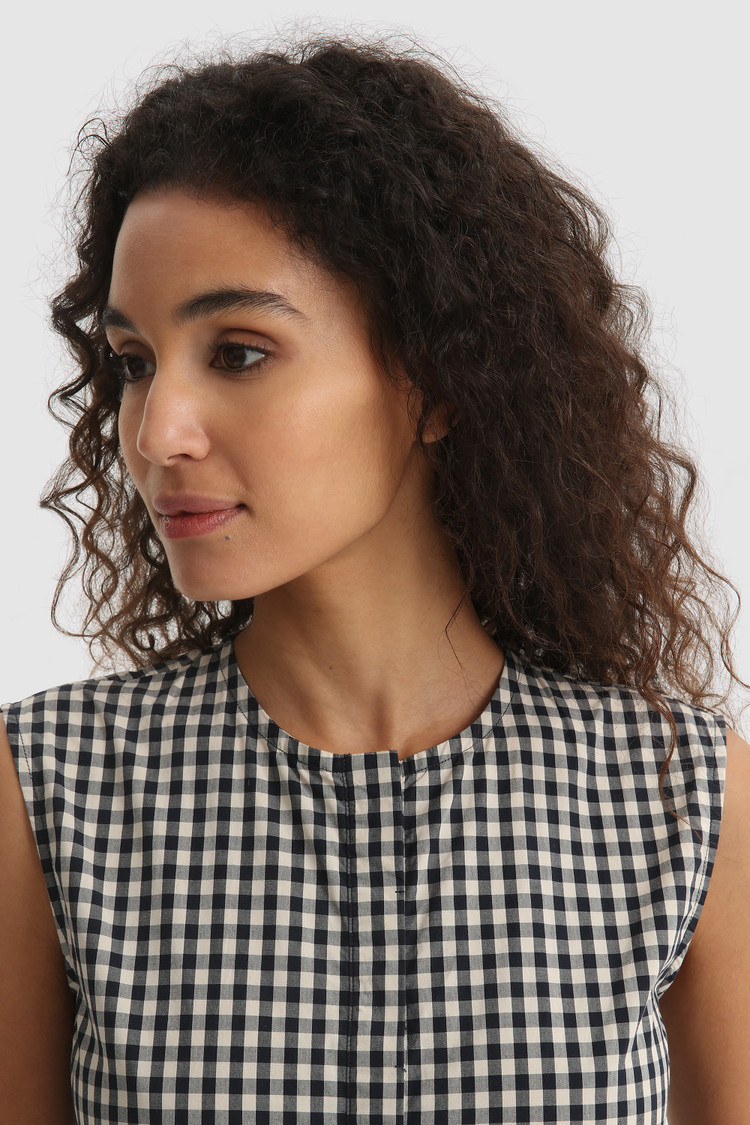 Patterned cotton long dress