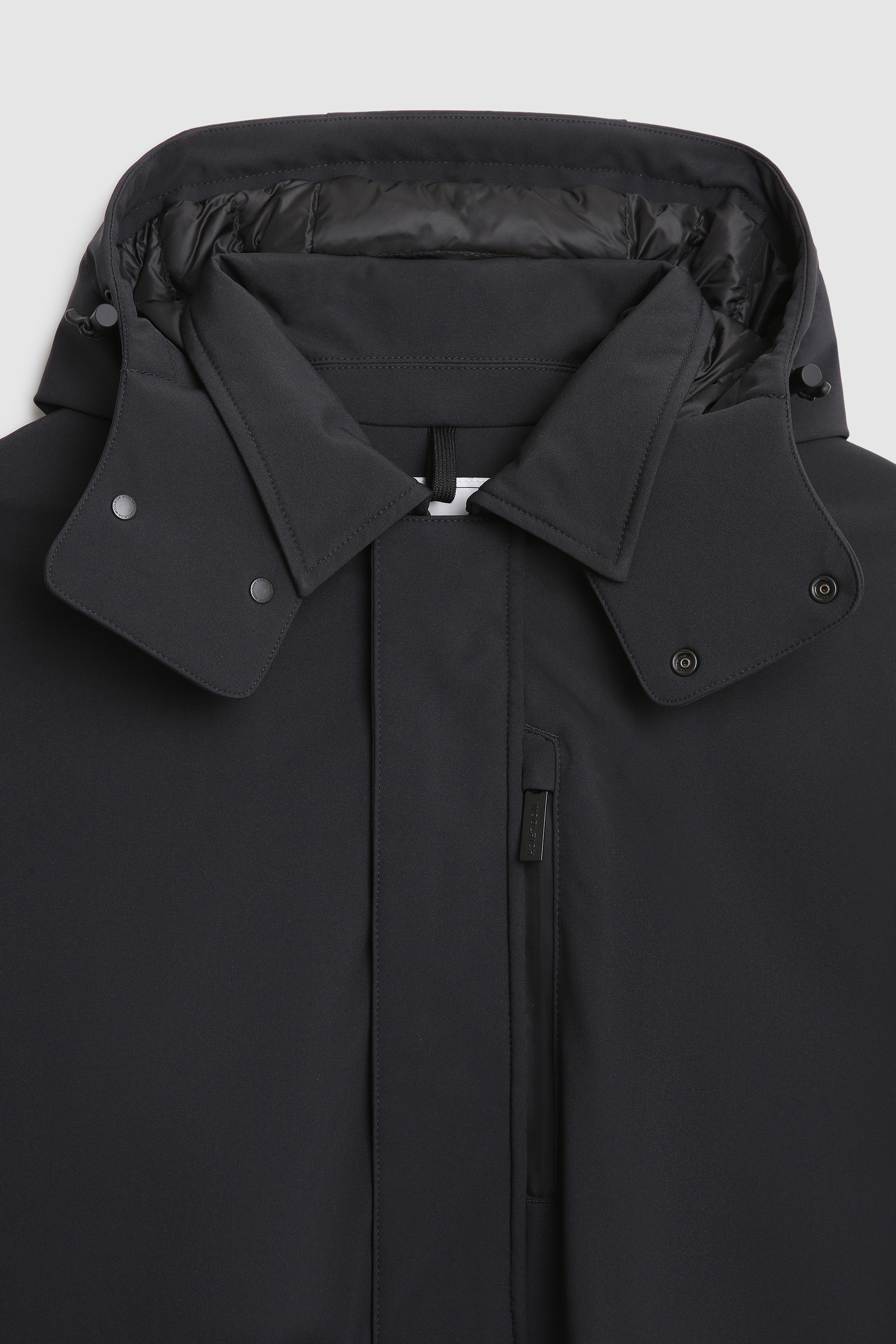 Barrow Mac Soft Shell jack met afneembare capuchon Zwart photo 11 | Woolrich