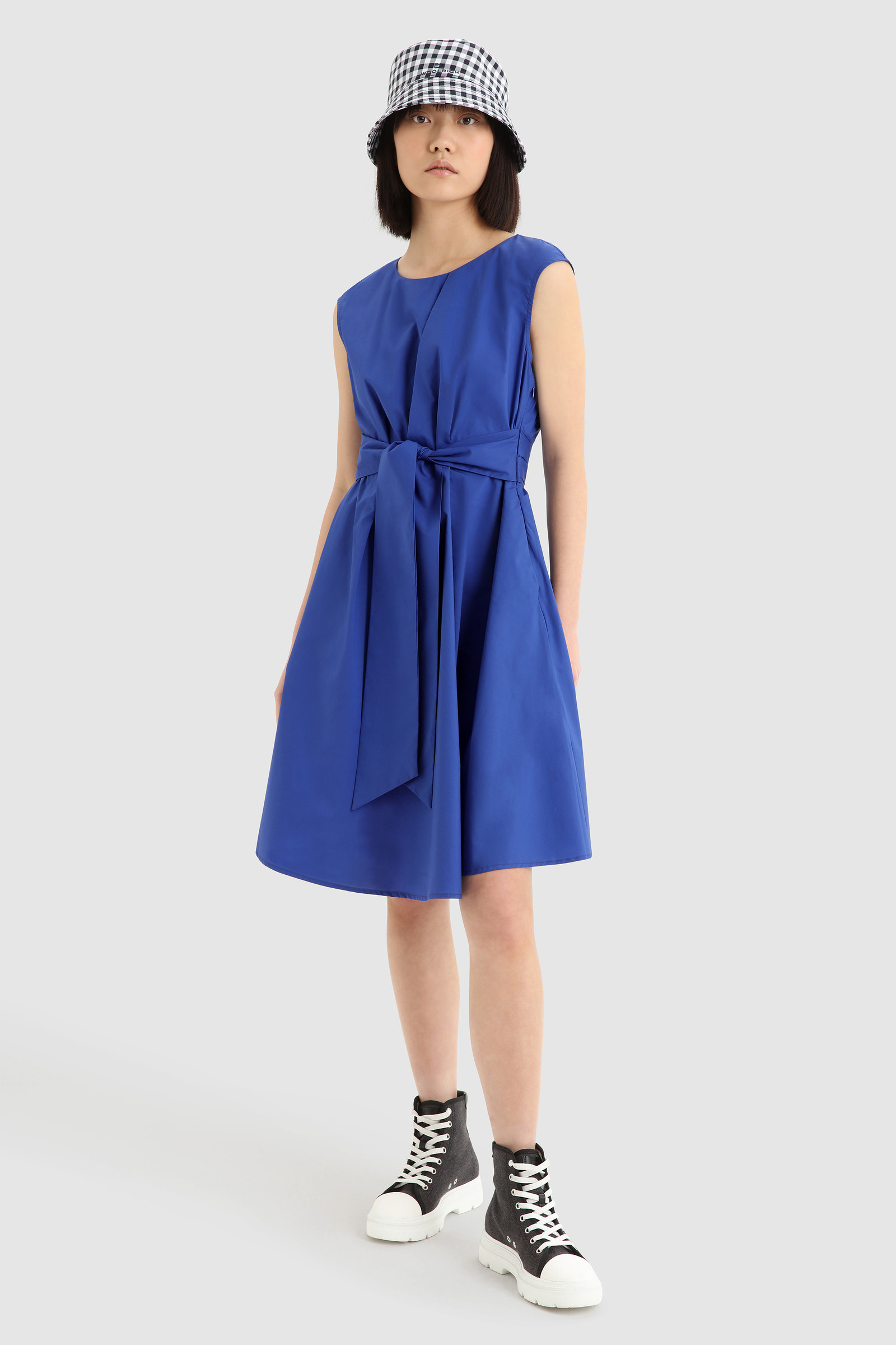 Short Dress in Cotton Poplin Blue photo 2 | Woolrich