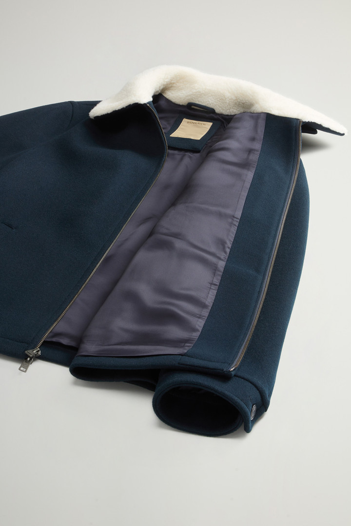 Jacket in Melton Virgin Wool Blend Blue photo 9 | Woolrich