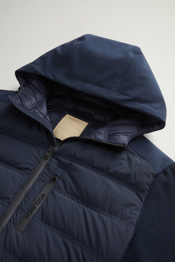 Bering Hybrid Jacket in Stretch Nylon with Matte Finish Blue photo 6 | Woolrich