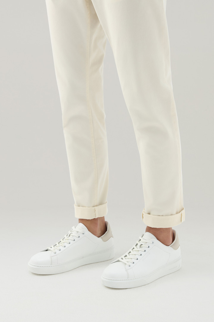 Leather Classic Court Sneakers with Contrasting Details White photo 6 | Woolrich