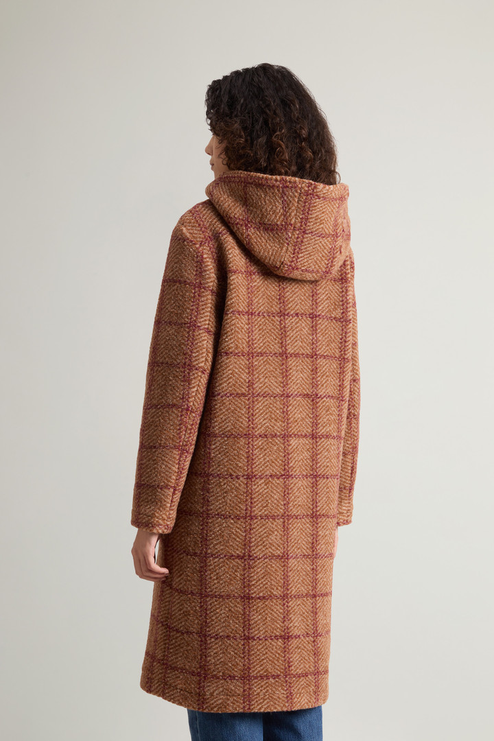 Gentry Long Check Coat with Hood Brown photo 3 | Woolrich