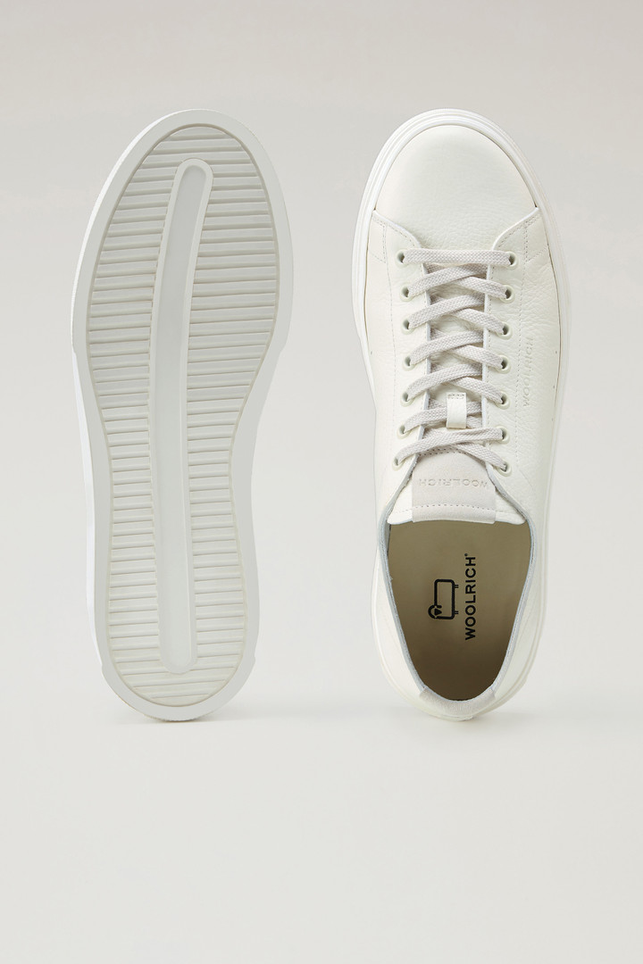 Cloud Court Sneakers in Tumbled Leather White photo 4 | Woolrich