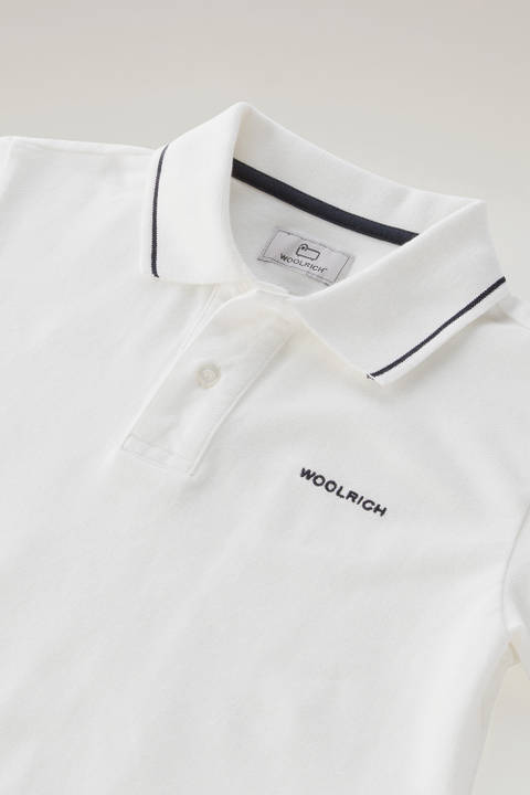 Boys' Monterey Polo in Stretch Cotton Piquet White photo 2 | Woolrich