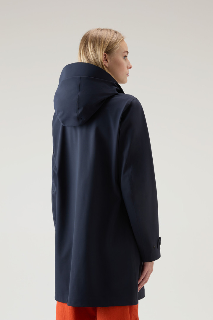 High Tech Nylon Trench Coat with Detachable Hood Blue photo 3 | Woolrich