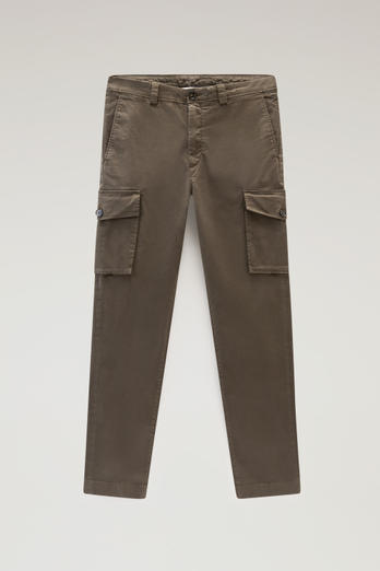Garment-Dyed Cargo Pants in Stretch Cotton Twill Green | Woolrich