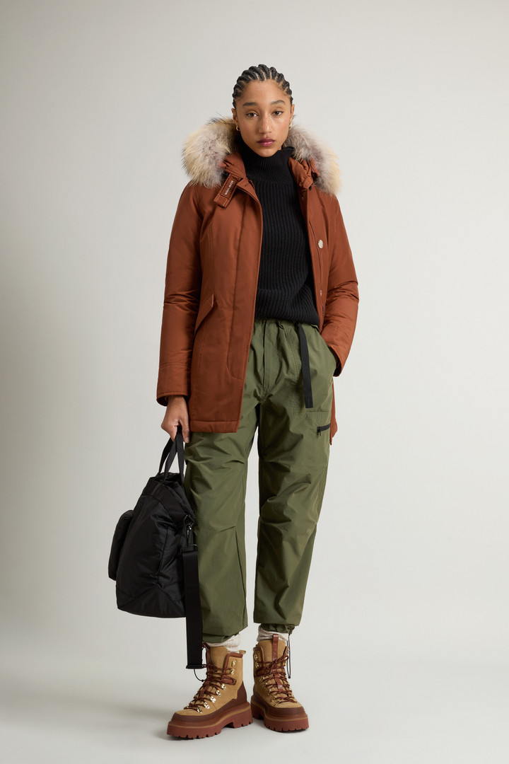 Arctic Parka in Ramar Cloth with Detachable Fur Trim Brown photo 2 | Woolrich