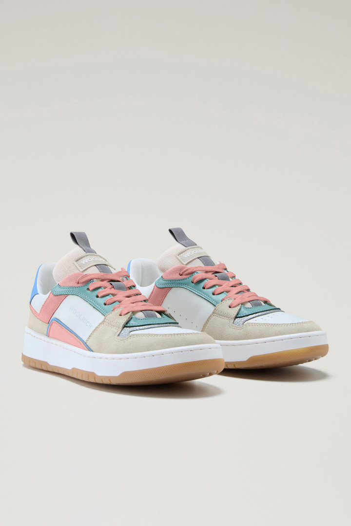 Classic Multicolor Basketball Sneakers in Suede Beige photo 2 | Woolrich