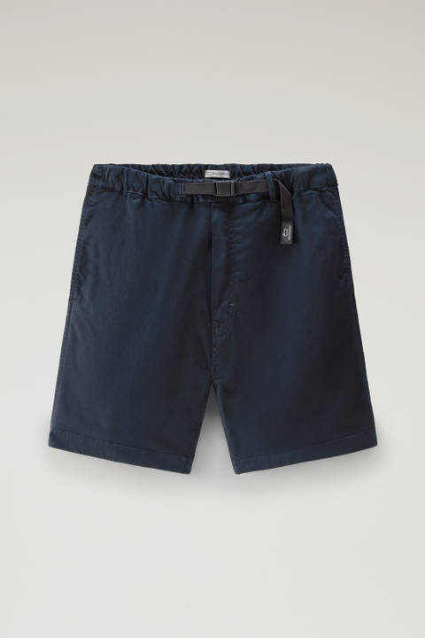 Garment-Dyed Chino Shorts in Stretch Cotton Blue photo 2 | Woolrich