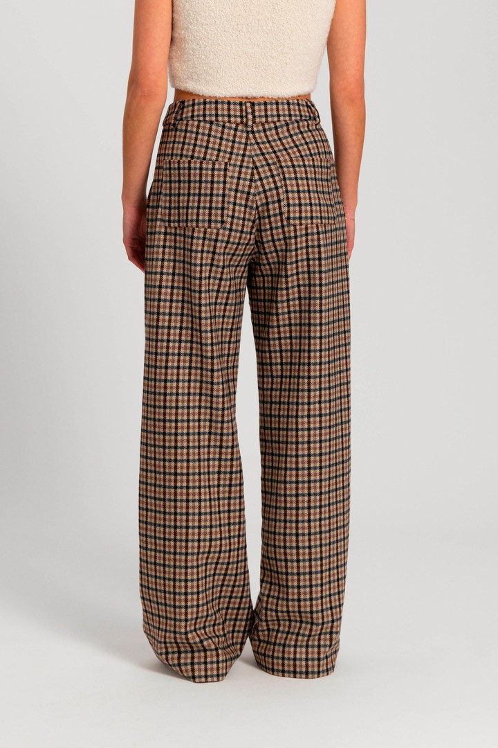 Check Pants in Italian Wool Blend - Daniëlle Cathari / Woolrich Brown photo 2 | Woolrich