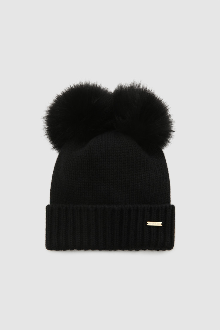 Girl's Serenity Beanie in cashmere blend and double pompom