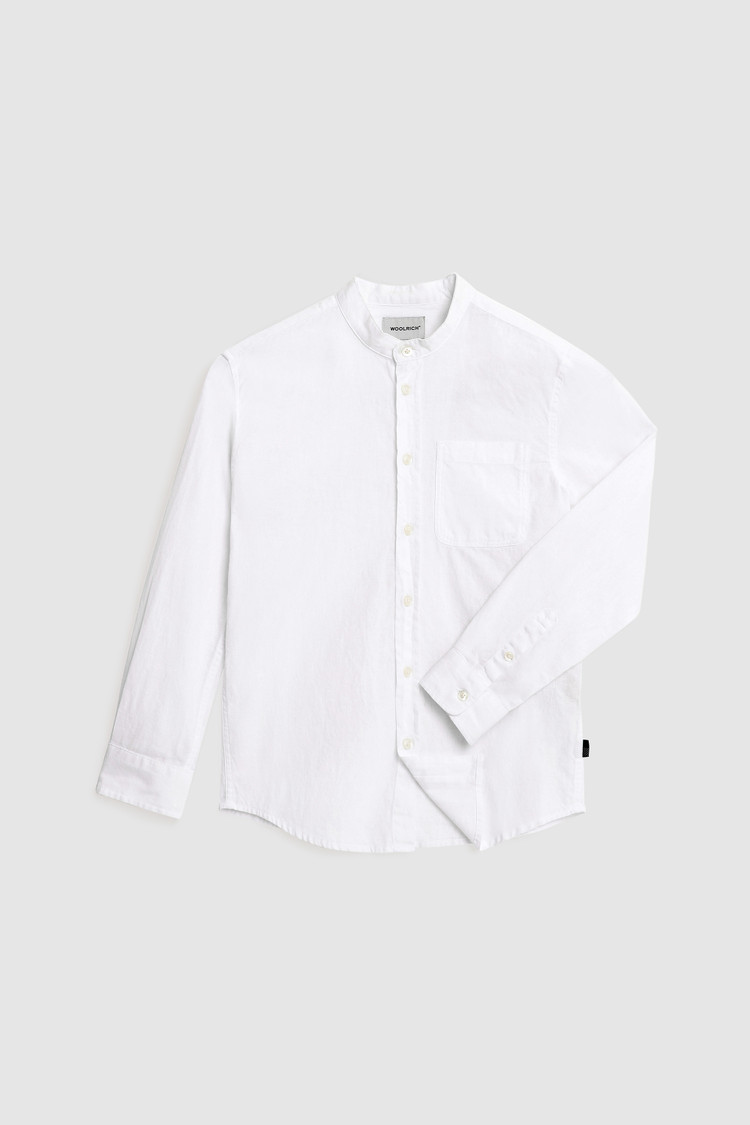 Camicia coreana bambino in cotone misto lino