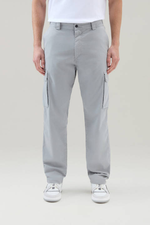 Garment-Dyed Cargo Pants in Pure Cotton Gabardine Gray | Woolrich