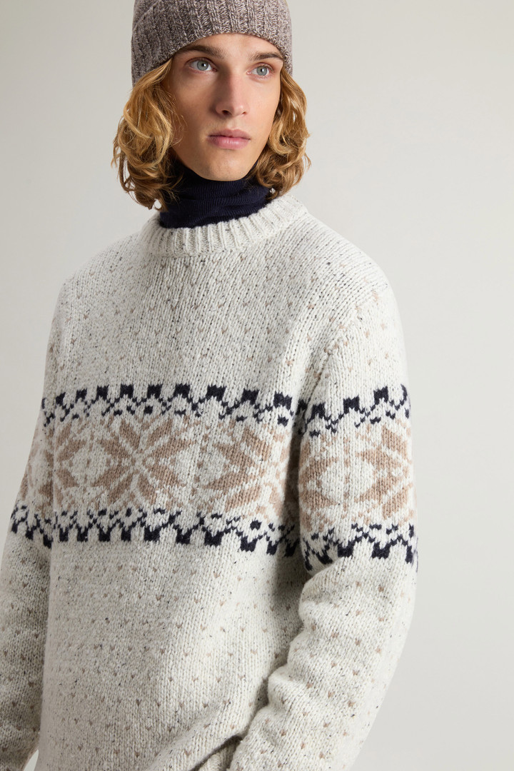 Fair Isle Sweater in Wool Blend White photo 4 | Woolrich
