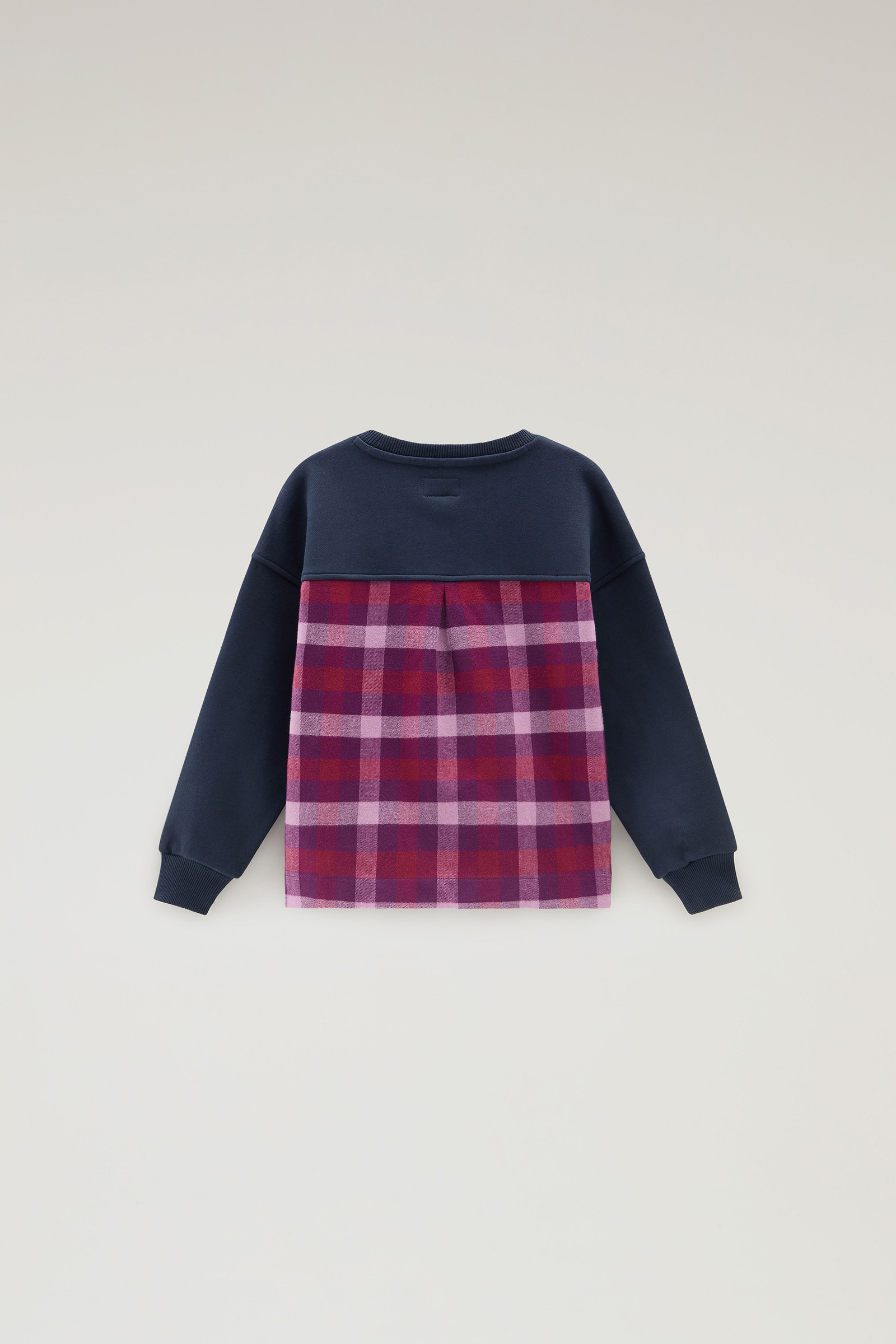 Pullover mit Rundhalsausschnitt aus reiner Baumwolle für Mädchen blau photo 2 | Woolrich