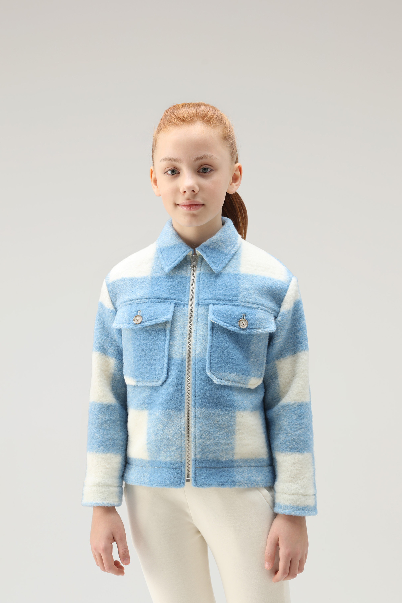 Girls' Gentry Wool Overshirt Blue | Woolrich