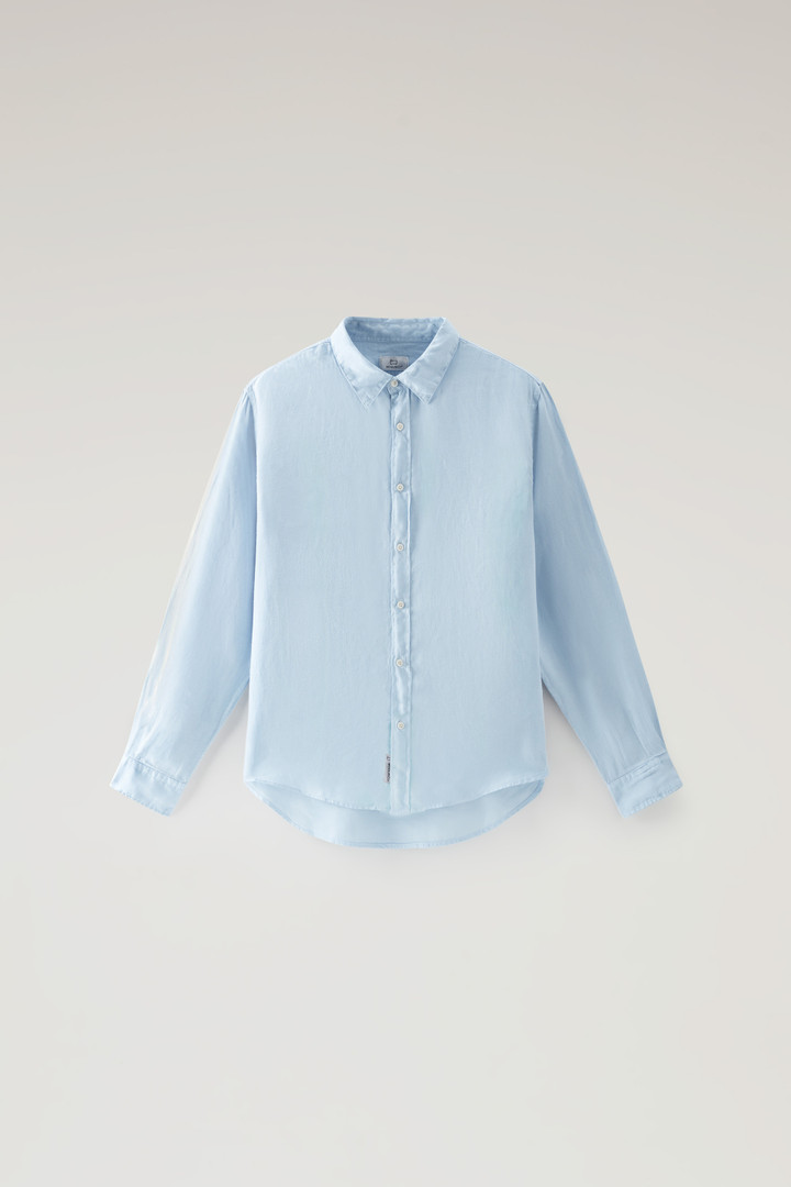 Stückgefärbtes Shirt aus reinem Leinen Blau photo 5 | Woolrich