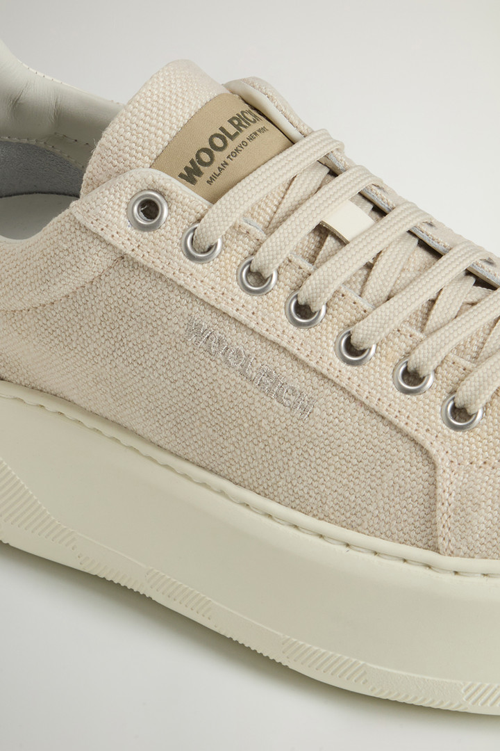 Chunky Court Sneakers with Embroidered Logo Beige photo 5 | Woolrich