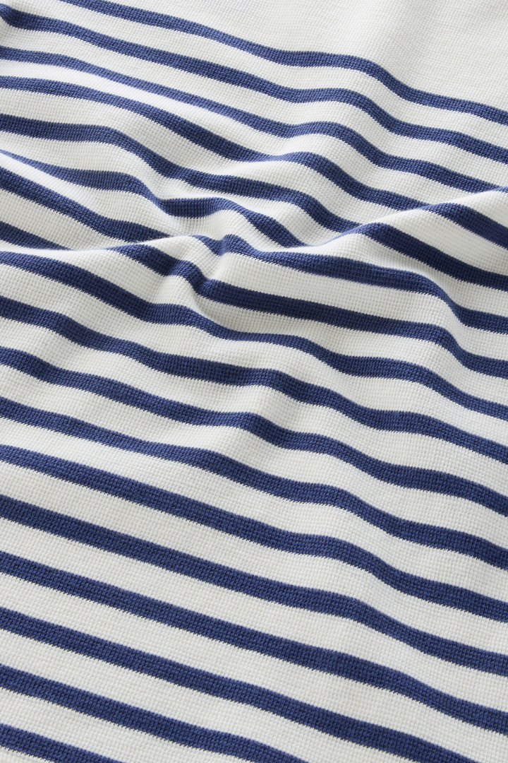 T-Shirt Serafino aus reiner gestreifter Baumwolle Blau photo 7 | Woolrich
