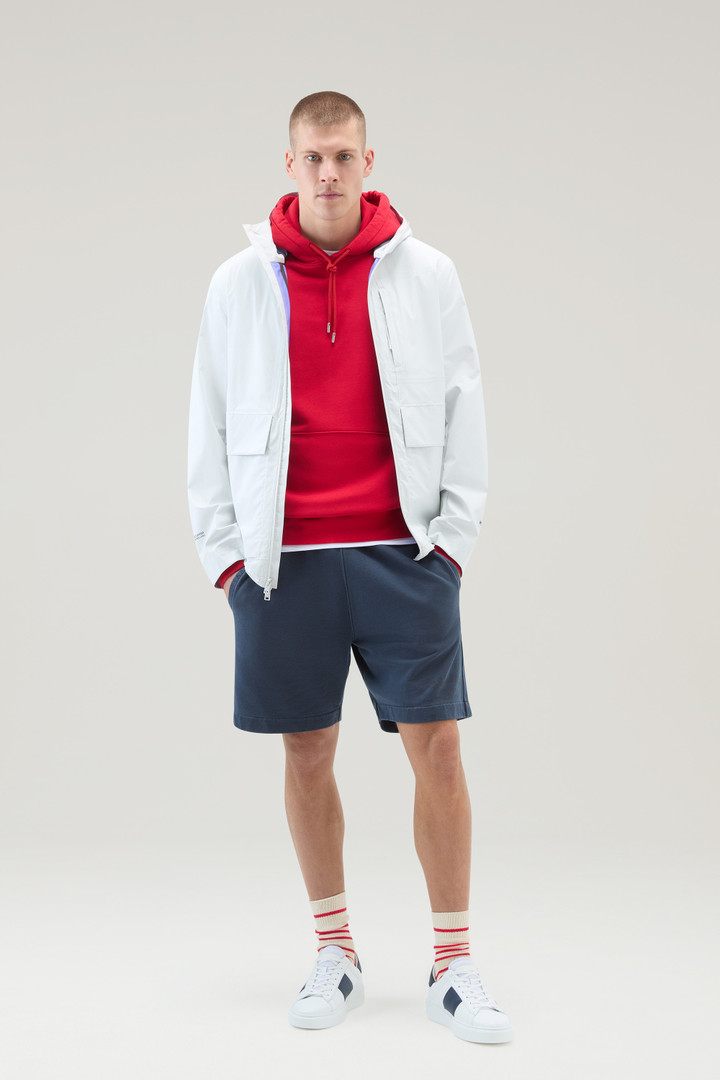 Sweat-shirt en coton mélangé à capuche et logo brodé Rouge photo 2 | Woolrich