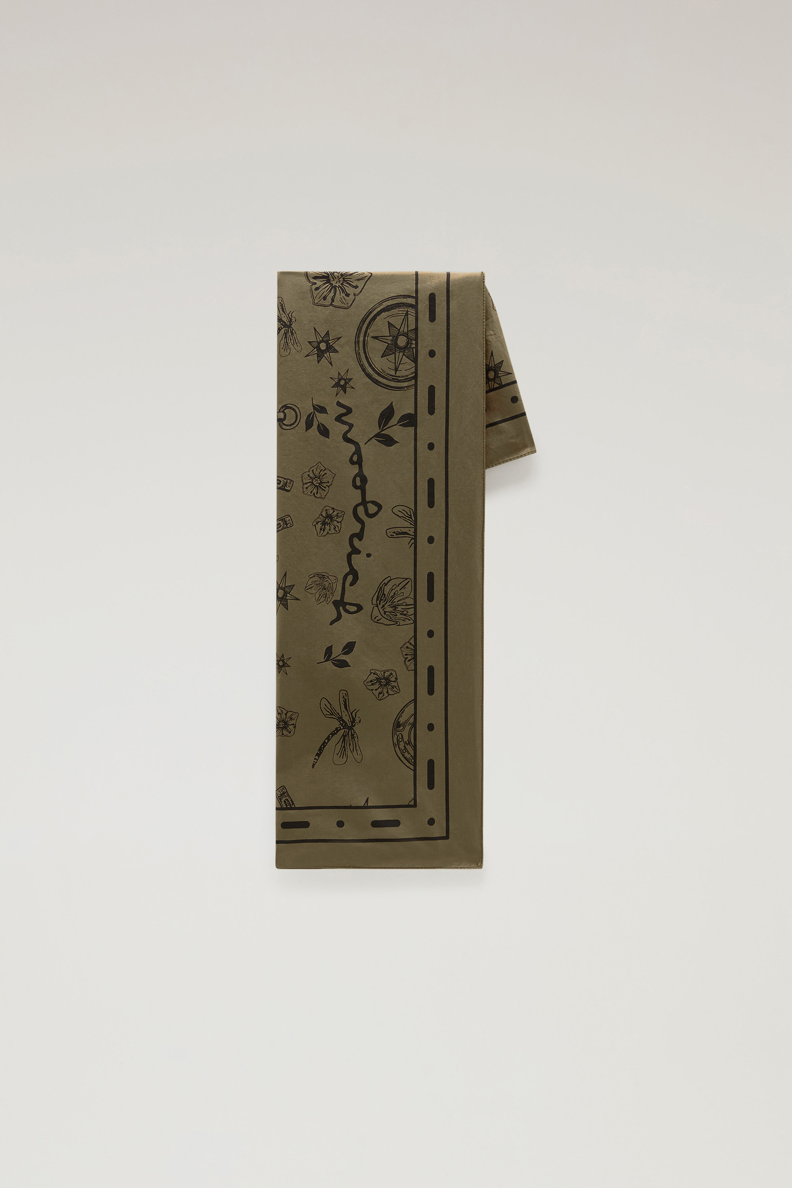 Bandana Roadtrip in puro cotone con stampa verde | Woolrich