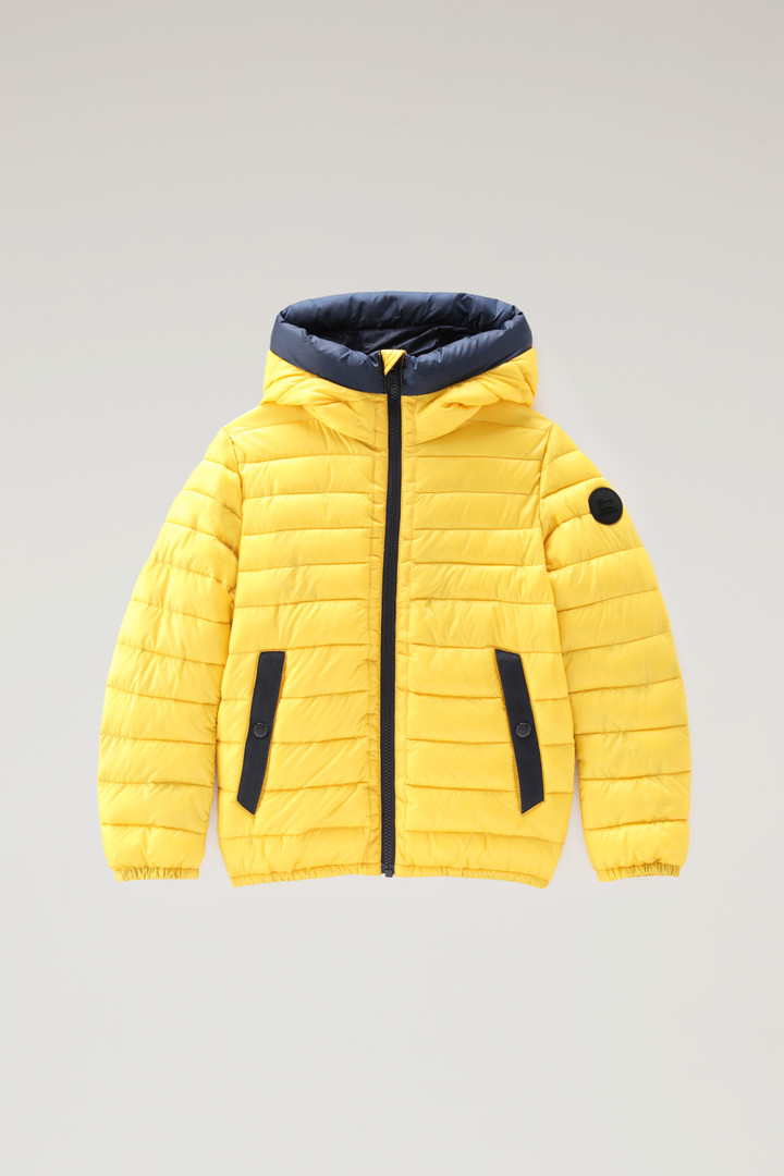 Boys' Sundance Hooded Down Jacket in Recycled Ripstop Yellow photo 1 | Woolrich