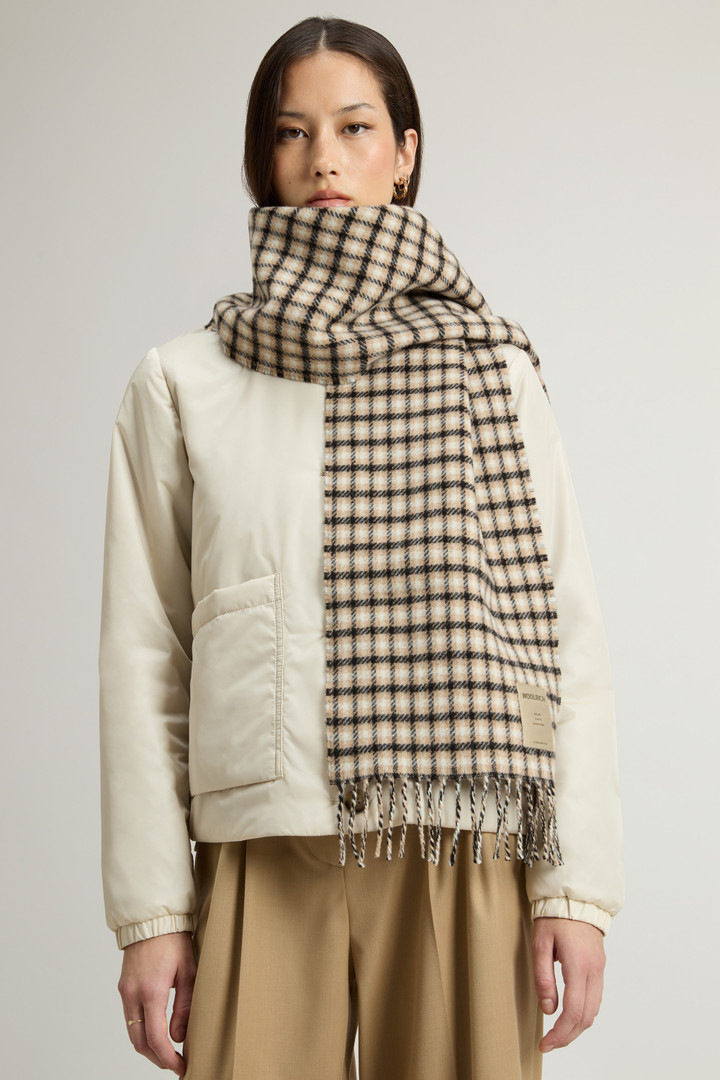 Pure Wool Jacquard Check Scarf Beige photo 4 | Woolrich