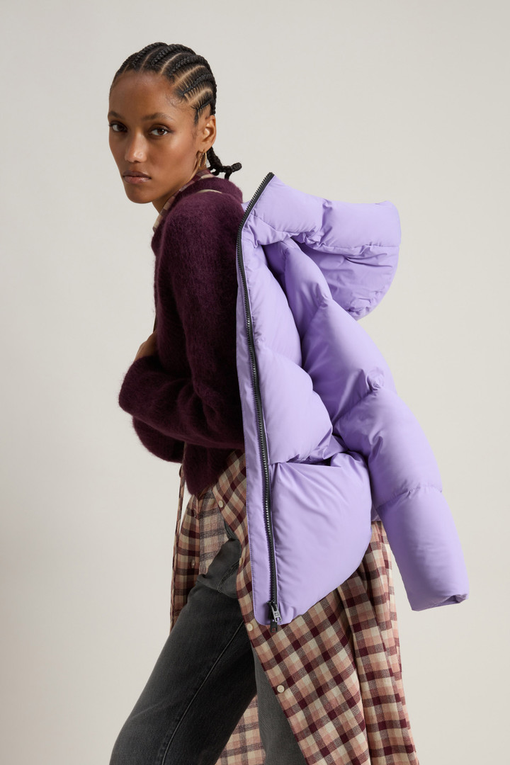 Garment-Dyed Crewneck Sweater in Alpaca and Wool Blend Burgundy photo 7 | Woolrich