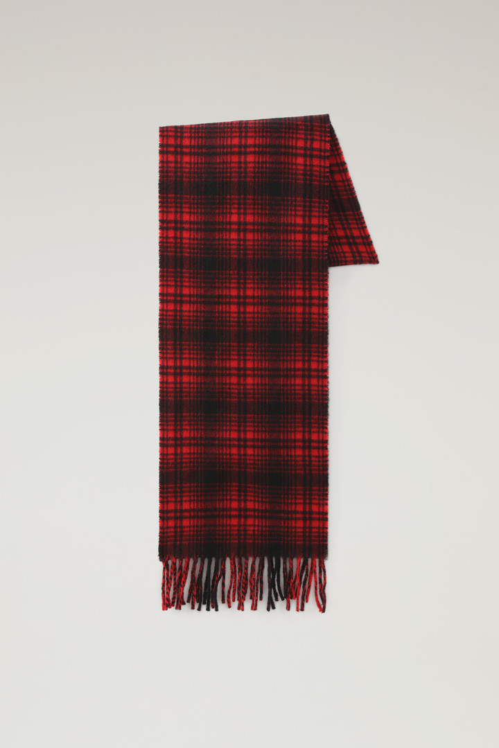 Check Scarf in Pure Cashmere Red photo 1 | Woolrich