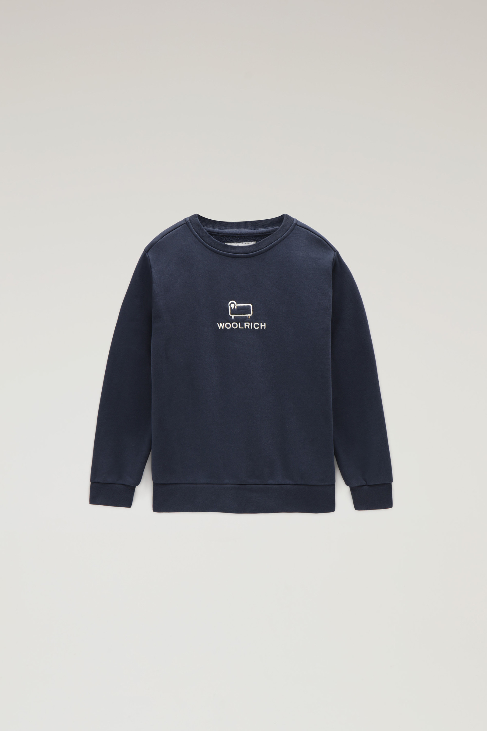 Logo-Sweatshirt mit Rundhalsausschnitt aus Fleece für Jungen blau | Woolrich