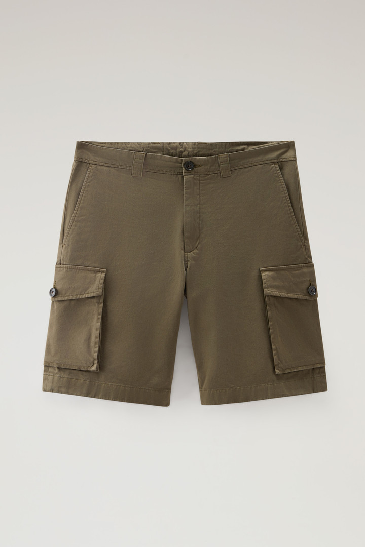 Stückgefärbte Cargo-Shorts aus Stretch-Baumwolle Grün photo 4 | Woolrich