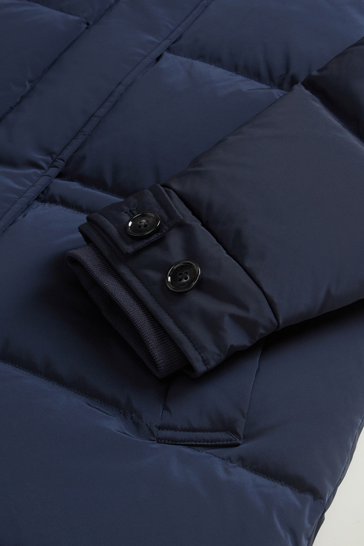 Hooded Alsea Down Jacket in Stretch Nylon Blue photo 8 | Woolrich